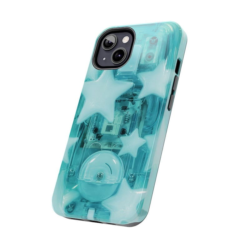 Glacier Turquoise Star Phone Case - Y2K Kawaii Frutiger Resin Print iPhone Samsung Cover
