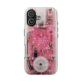 Pink Cyber Circuit Heart Phone Case – Y2K Retro Kawaii Tech Design