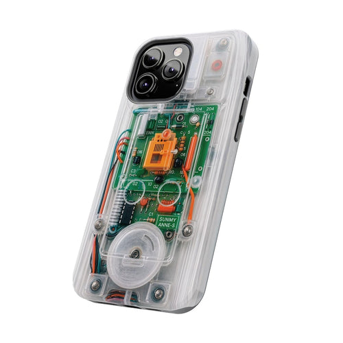 Clear Effect Y2K Circuit Board Tough Phone Case – Transparent Retro Tech iPhone Samsung Cover