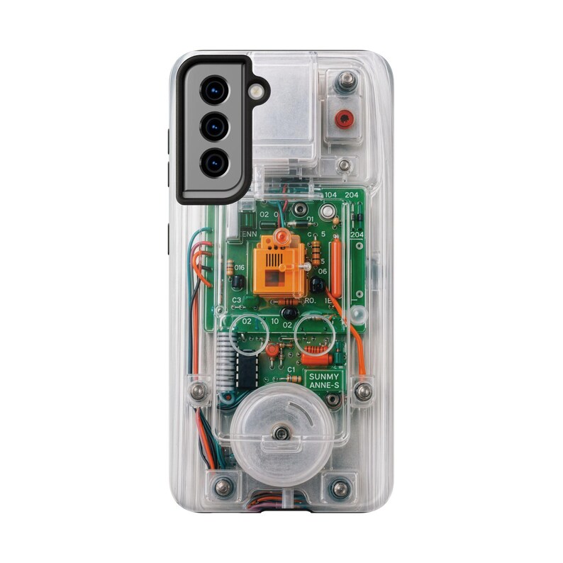 Clear Effect Y2K Circuit Board Tough Phone Case – Transparent Retro Tech iPhone Samsung Cover