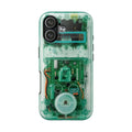 Turquoise Green Clear Effect Cassette Tape Phone Case – Retro Tech, Y2K Electronics Design